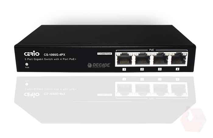 DC POE-switch normal CS-1005G-4PX CERIO